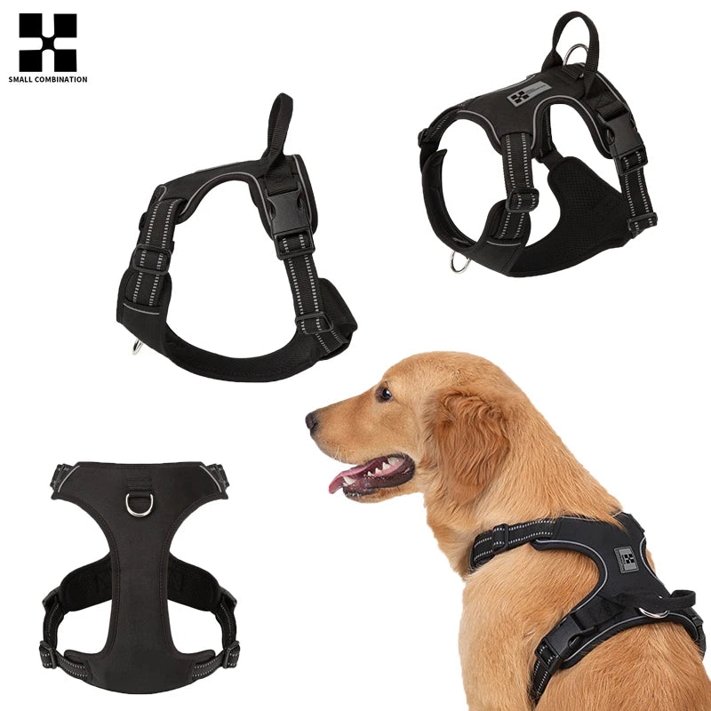 Pettorina per cani anti-tiro con clip anteriore, resistente e riflettente, con maniglia di facile controllo per passeggiate🐾