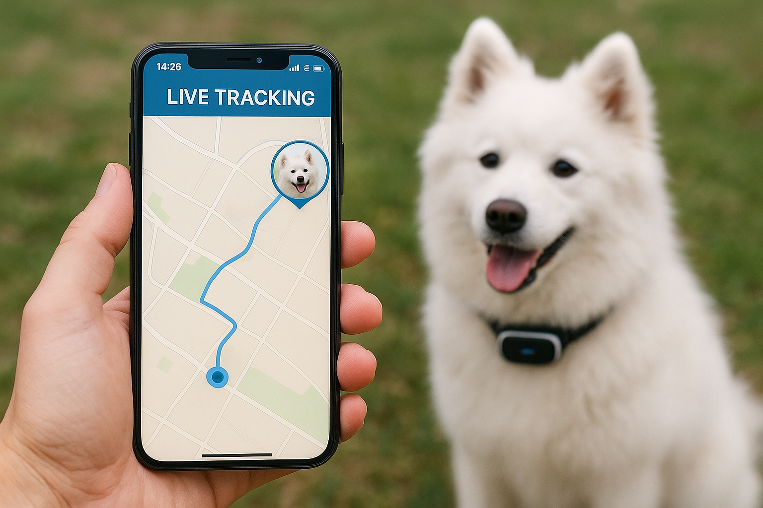 Collare GPS impermeabile per cani e gatti | Localizzatore anti-smarrimento con app e tracciamento in tempo reale
